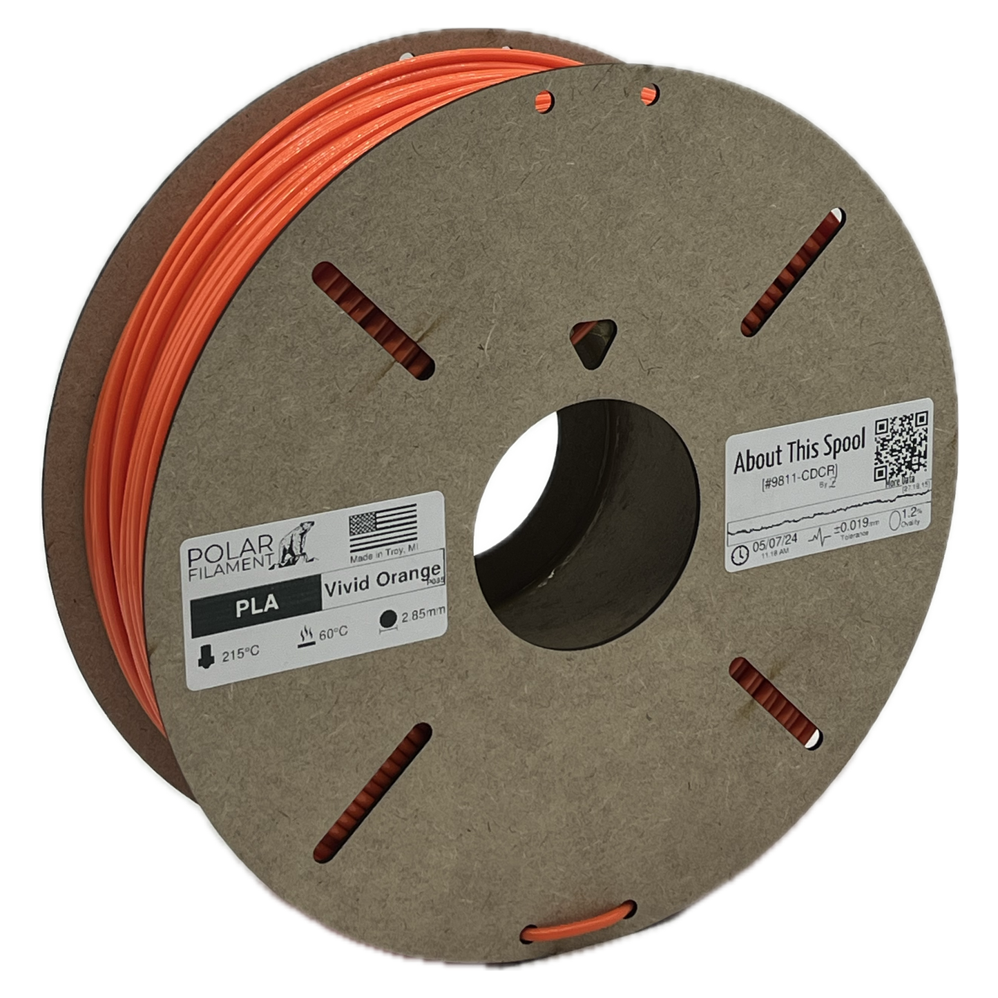 Vivid Orange PLA - 1kg 2.85mm