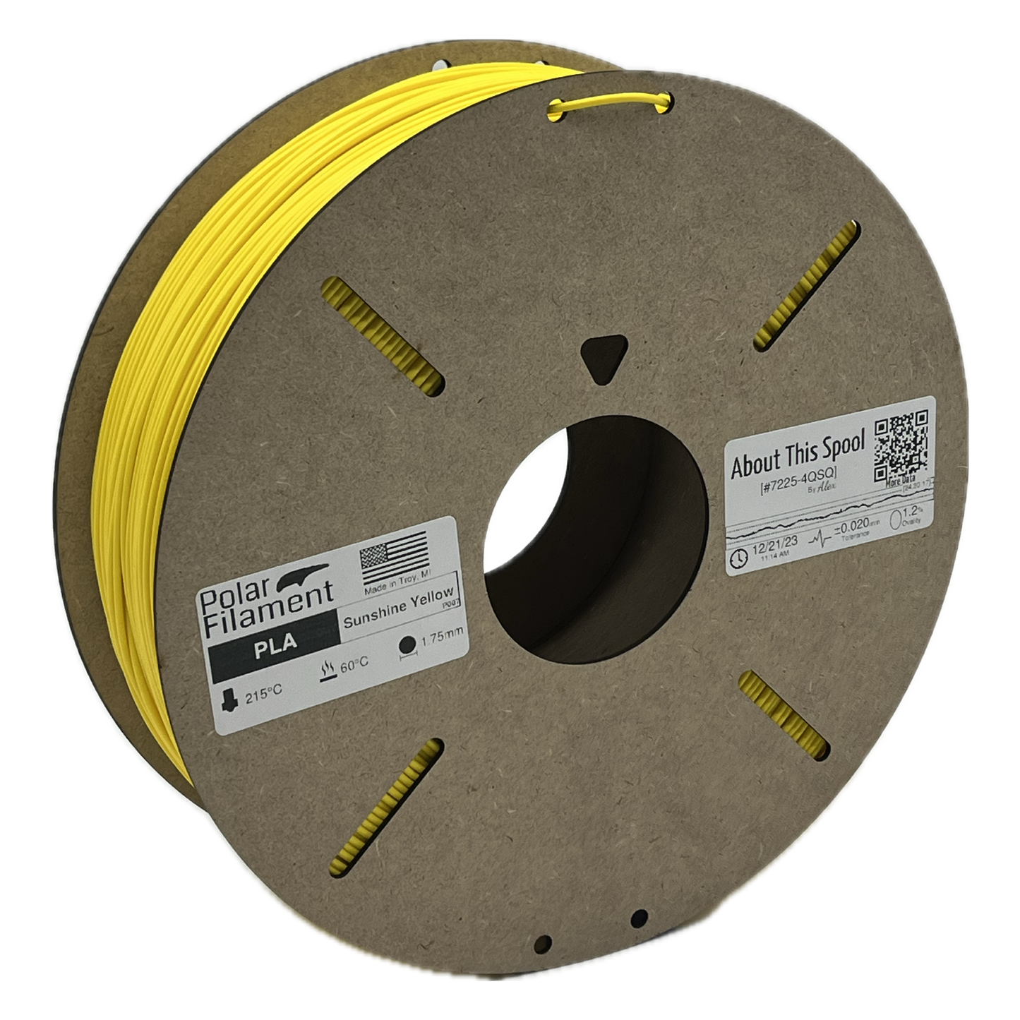 Sunshine Yellow PLA - 1kg 2.85mm