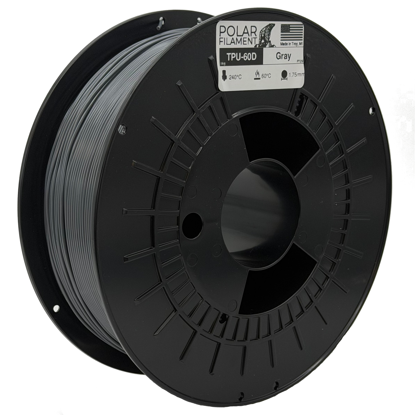 Gray Flexible TPU-60D - 1kg 1.75mm