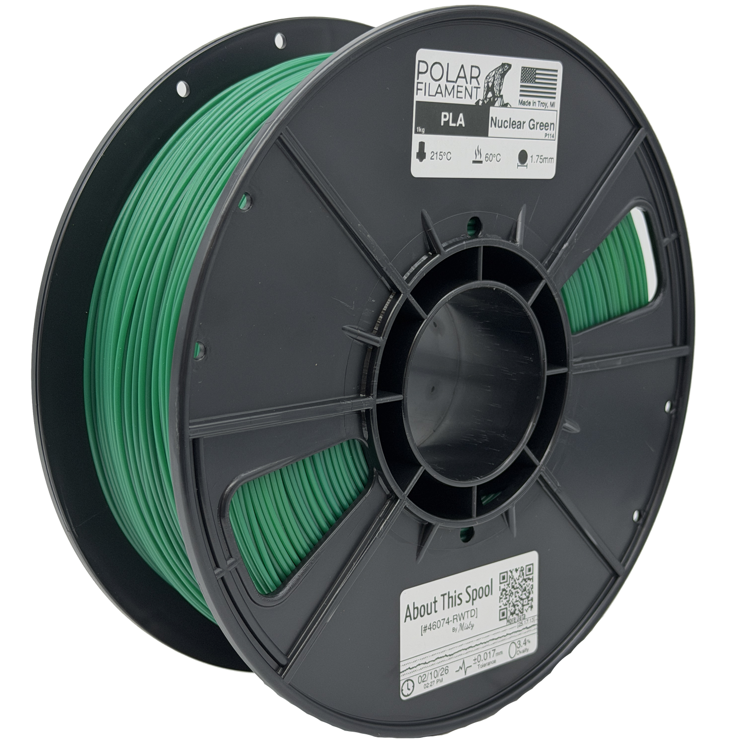 Nuclear Green PLA - 1kg 1.75mm
