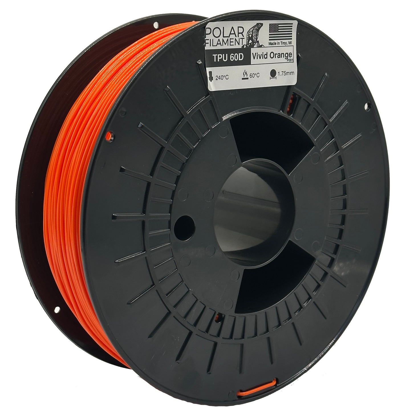 Vivid Orange Flexible TPU-60D - 1kg 1.75mm